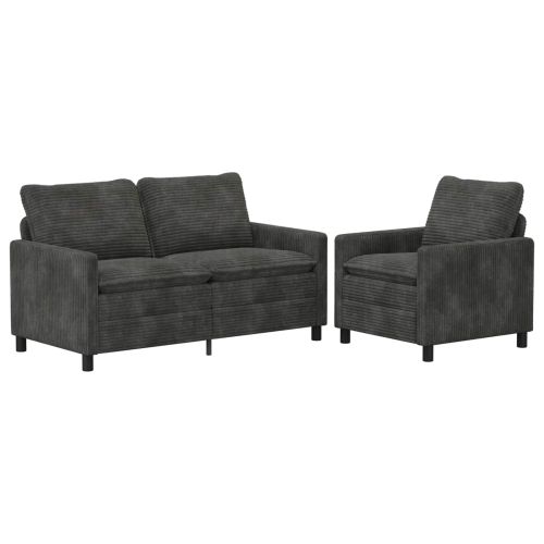 Комплект дивани 2 pcs Антрацит Полиестер