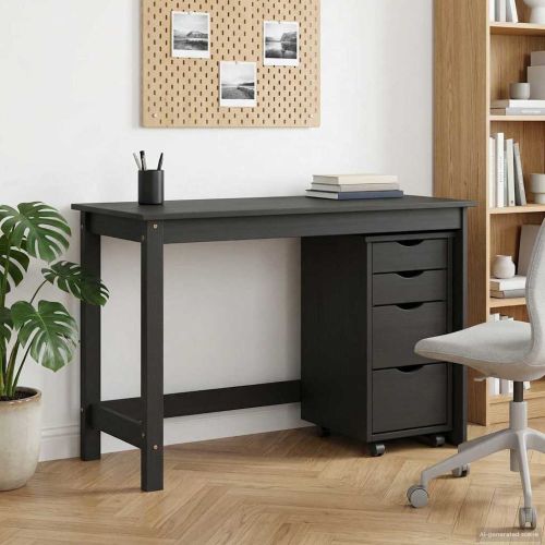 Комплект бюро и подвижен шкаф MOSS 2 pcs Черно