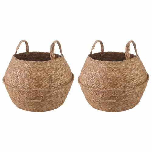 Саксия за растения с дръжки 2 pcs Натурално Ø 32 x 32 см