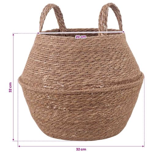 Саксия за растения с дръжки 2 pcs Натурално Ø 32 x 32 см