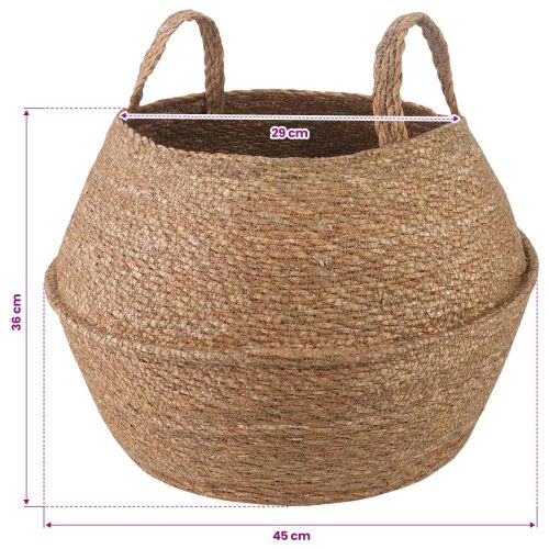 Саксия за растения с дръжки 2 pcs Натурално Ø 45 x 36 см