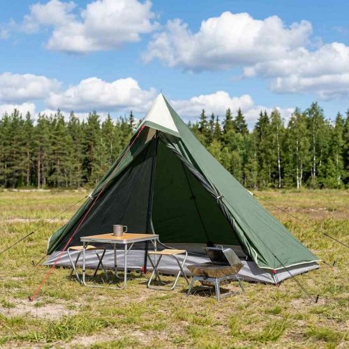 Палатка за туристическа раница Зелено 222 x 85 x 125 см