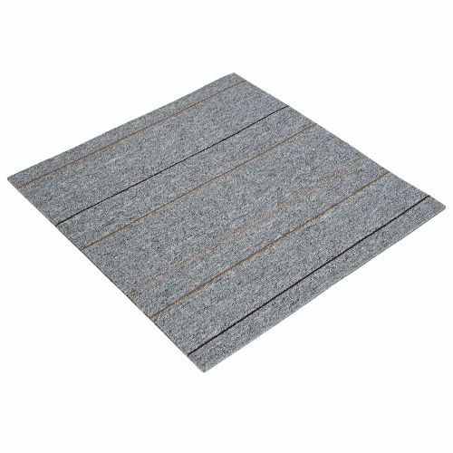 Килимна плочка Светлосиво на ивици 50 x 50 cm 36 pcs ПП и Битум