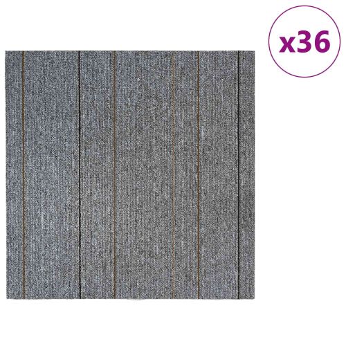 Килимна плочка Светлосиво на ивици 50 x 50 cm 36 pcs ПП и Битум