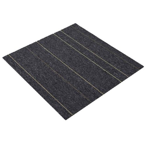 Килимна плочка Тъмносив с ивици 50 x 50 cm 20 pcs ПП и Битум