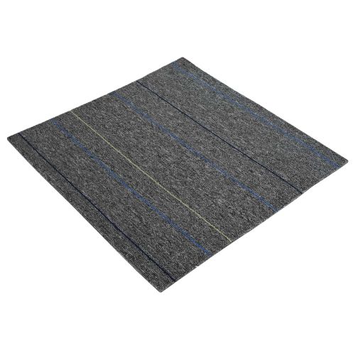 Килимна плочка Средно сиво с ивици 50 x 50 cm 20 pcs ПП и Битум