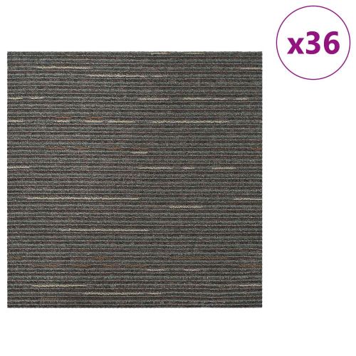 Килимна плочка Лентист тъмен кафяв 50 x 50 cm 36 pcs ПП и Битум