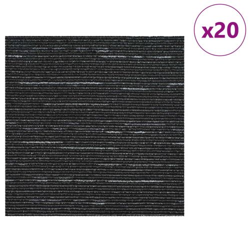 Килимна плочка Сифтен черен 50 x 50 cm 20 бр. ПП и Битум