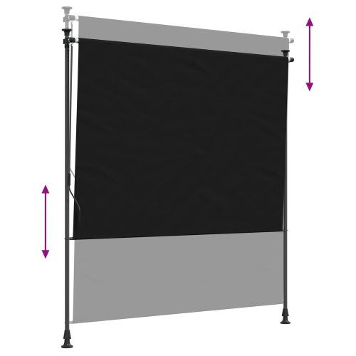 Външна ролкова завеса Черно 150 x 270 cm
