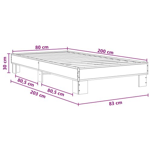 Рамка за легло Димящ дъб 80 x 200 cm Инженерна дървесина