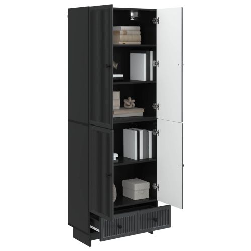Комплект шкафове 2 pcs Черно 66 х 34,5 х 95 см