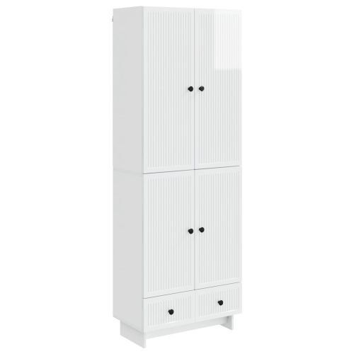 Комплект шкафове 2 pcs Бял гланц 66 х 34,5 х 95 см