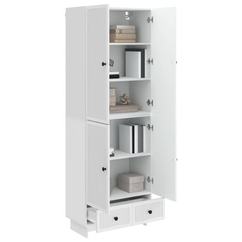 Комплект шкафове 2 pcs Бял гланц 66 х 34,5 х 95 см