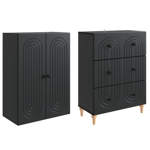 Комплект шкафове 2 pcs 66 x 34,5 x 90 см Инженерна дървесина