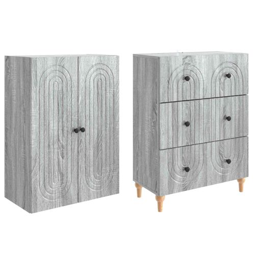 Комплект шкафове 2 pcs Сив Сонома 66 x 34,5 x 90 см