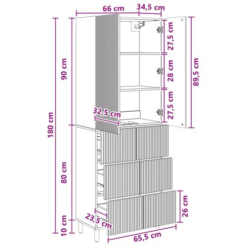 Комплект шкафове 2 pcs 66 x 34,5 x 90 см Инженерна дървесина