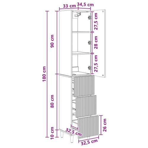 Комплект шкафове 2 pcs 33 x 34,5 x 90 см Инженерна дървесина