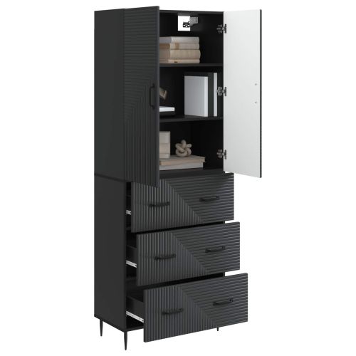 Комплект шкафове 2 pcs Черно 66 x 34,5 x 90 см