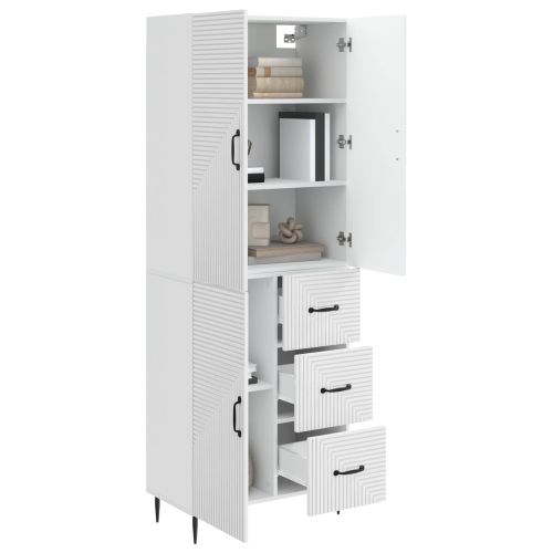Комплект шкафове 2 pcs Бял гланц 66 x 34,5 x 89,5 см