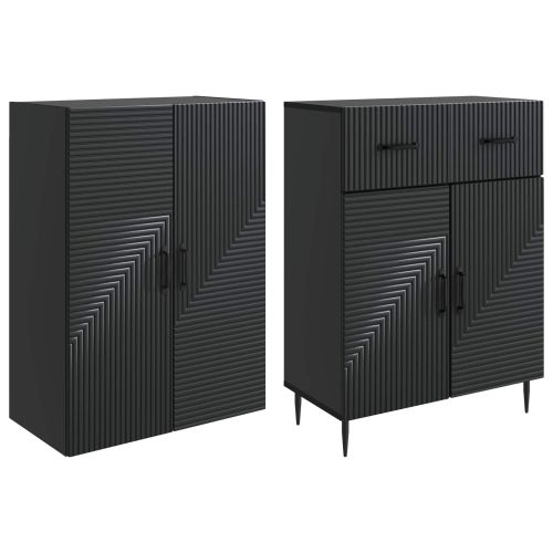 Комплект шкафове 2 pcs Черно 66 x 34,5 x 89,5 см