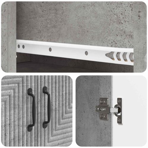 Комплект шкафове 2 pcs Бетонно сиво 66 x 34,5 x 89,5 см