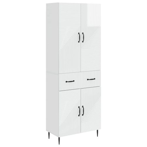 Комплект шкафове 2 pcs Бял гланц 66 x 34,5 x 89,5 см