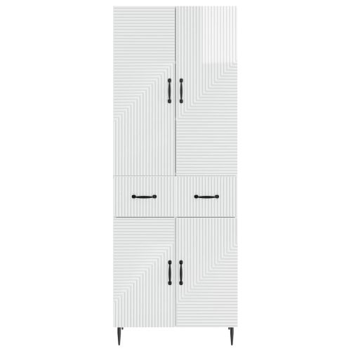 Комплект шкафове 2 pcs Бял гланц 66 x 34,5 x 89,5 см