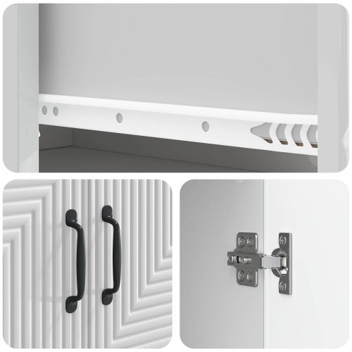 Комплект шкафове 2 pcs Бял гланц 66 x 34,5 x 89,5 см