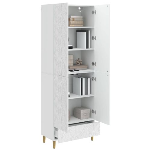 Комплект шкафове 2 pcs Бял гланц Инженерна дървесина