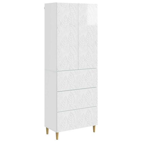Комплект шкафове 2 pcs Бял гланц 66 x 34,5 x 90 см