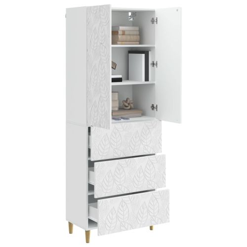 Комплект шкафове 2 pcs Бял гланц 66 x 34,5 x 90 см