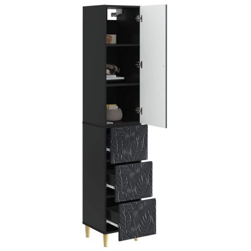 Комплект шкафове 2 pcs Черно 33 x 34,5 x 90 см