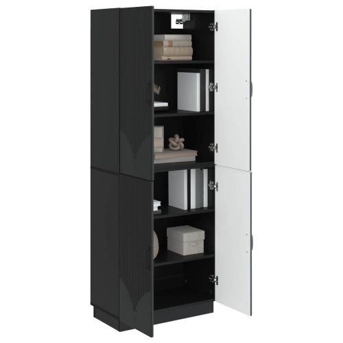 Комплект шкафове 2 pcs Черно Инженерна дървесина