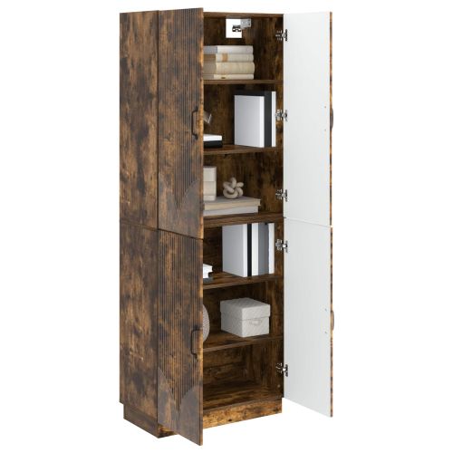 Комплект шкафове 2 pcs Опушен дъб Инженерна дървесина