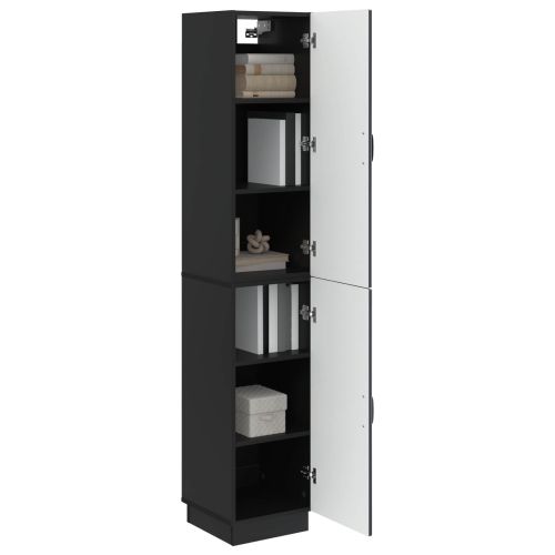 Комплект шкафове 2 pcs Черно Инженерна дървесина