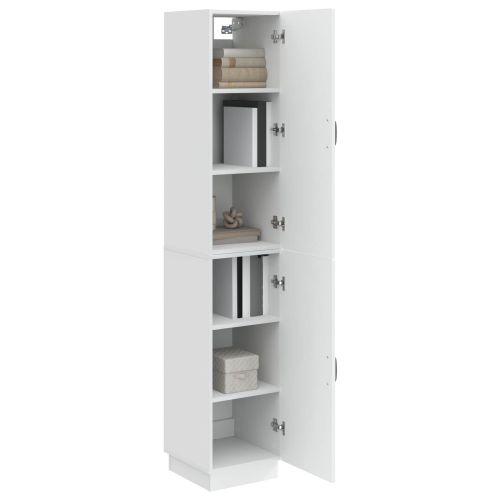 Комплект шкафове 2 pcs Бял гланц Инженерна дървесина