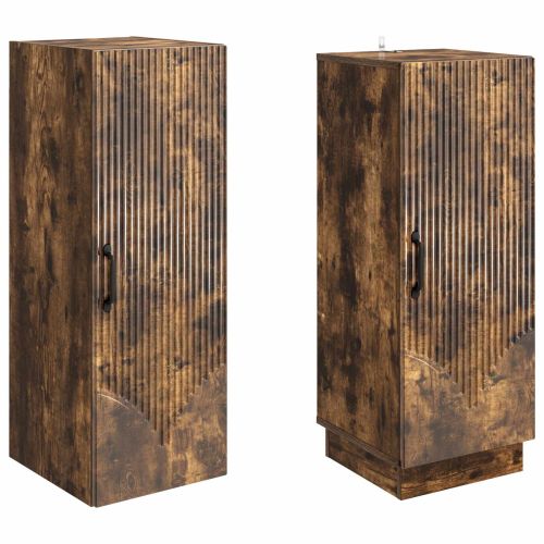 Комплект шкафове 2 pcs Опушен дъб Инженерна дървесина
