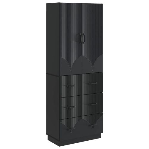 Комплект шкафове 2 pcs Черно 66 x 34,5 x 87 см