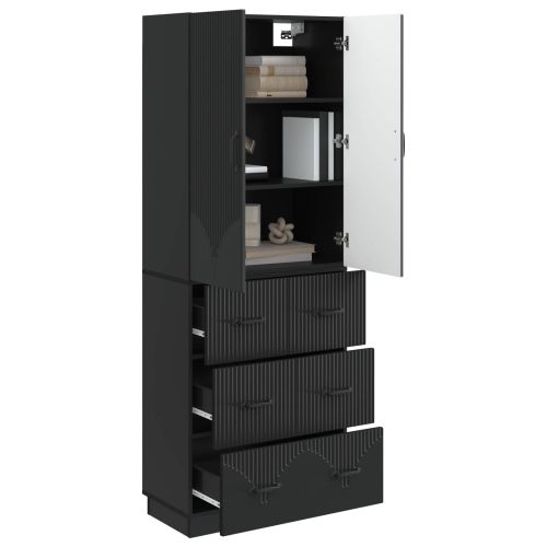 Комплект шкафове 2 pcs Черно 66 x 34,5 x 87 см
