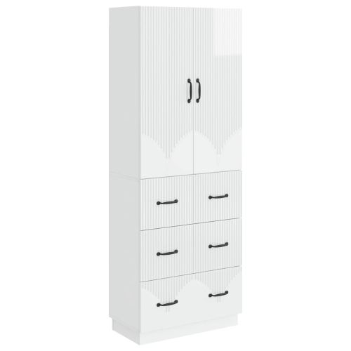 Комплект шкафове 2 pcs Бял гланц 66 x 34,5 x 87 см
