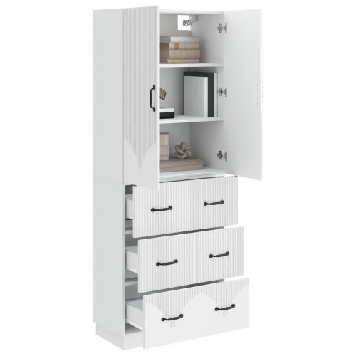 Комплект шкафове 2 pcs Бял гланц 66 x 34,5 x 87 см