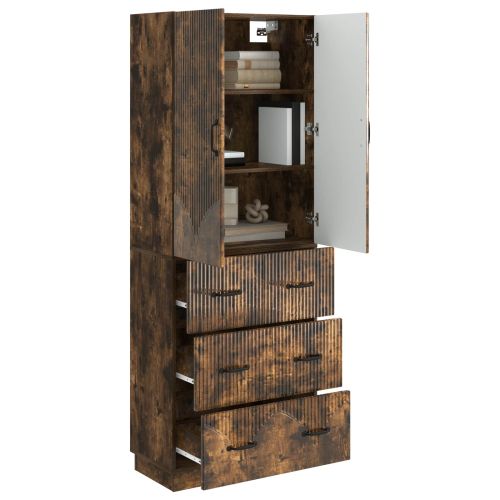 Комплект шкафове 2 pcs Опушен дъб 66 x 34,5 x 87 см