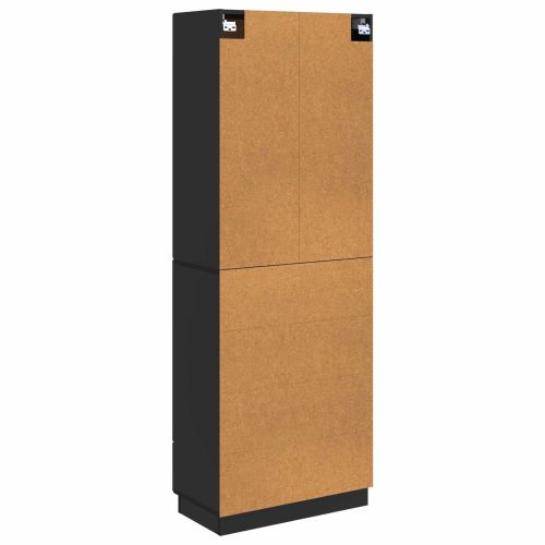 Комплект шкафове 2 pcs Черно Инженерна дървесина