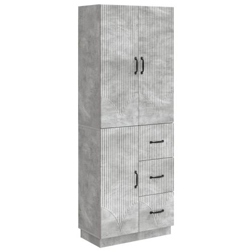Комплект шкафове 2 pcs Бетонно сиво Инженерна дървесина