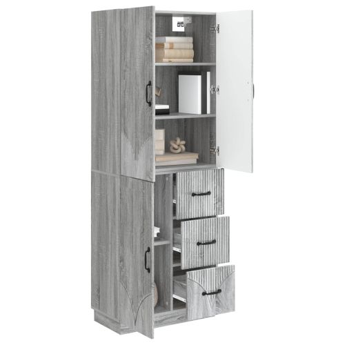 Комплект шкафове 2 pcs Сив Сонома Инженерна дървесина