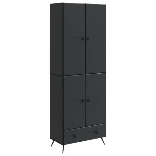Комплект шкафове 2 pcs Черно Инженерна дървесина