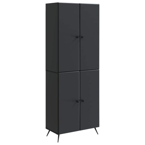 Комплект шкафове 2 pcs Черно Инженерна дървесина