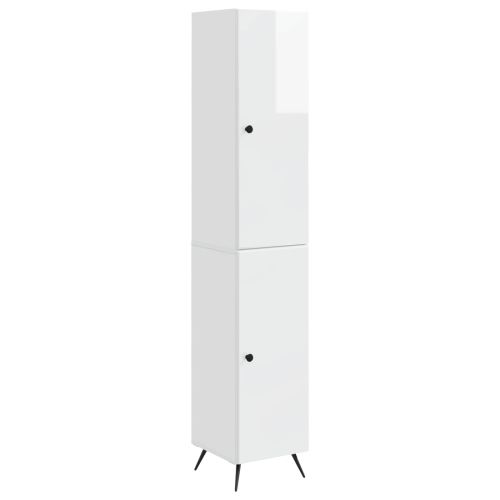Комплект шкафове 2 pcs Бял гланц Инженерна дървесина