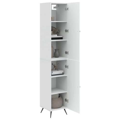 Комплект шкафове 2 pcs Бял гланц Инженерна дървесина