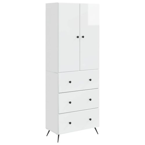 Комплект шкафове 2 pcs Бял гланц 66 x 34,5 x 90 см